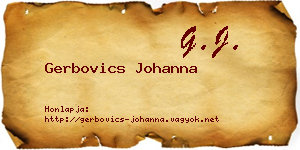 Gerbovics Johanna névjegykártya