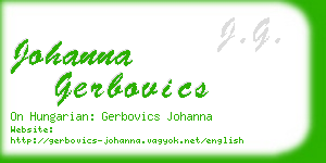 johanna gerbovics business card